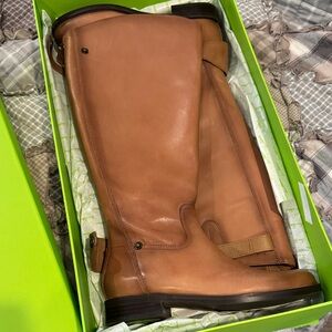 Sam Edelman Wide Calf Brown Leather Riding Boots